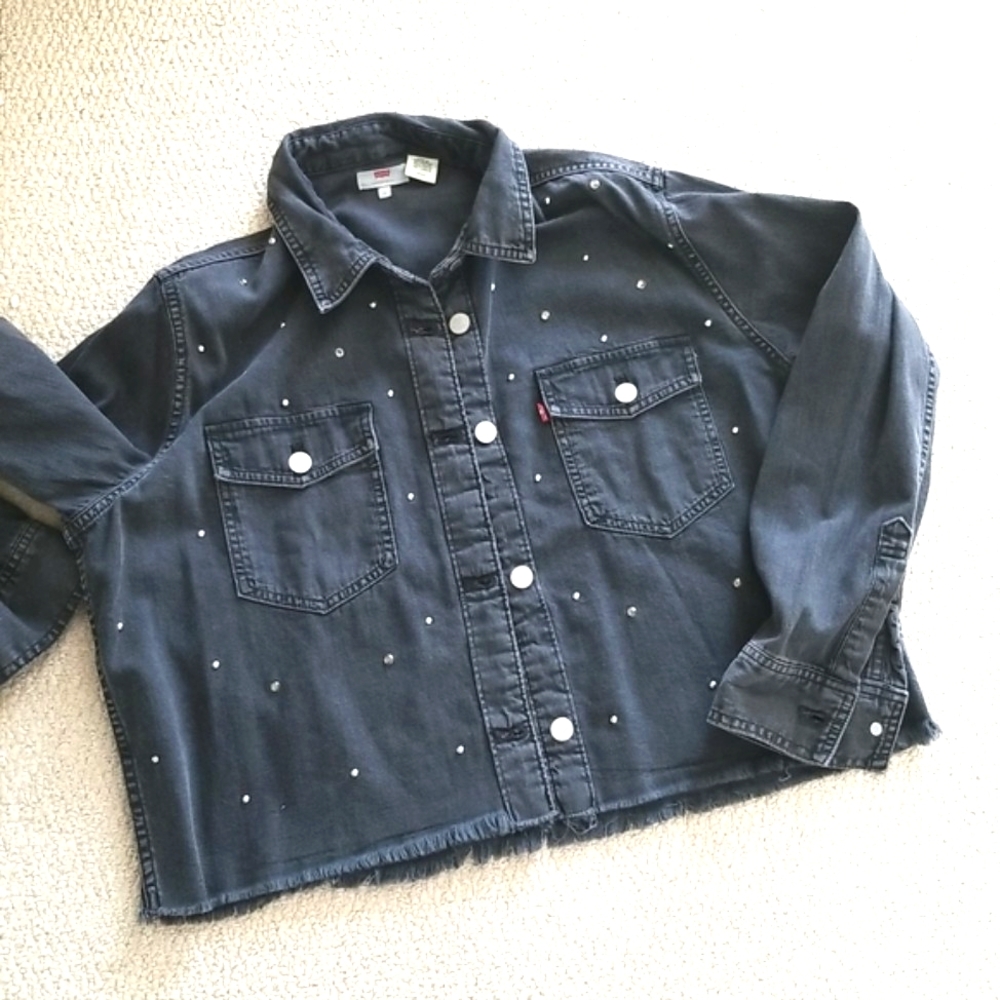 Levi's cropped denim jacket shacket - Picture 3 of 12